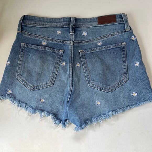 Hollister Y2K Daisy Button Fly Jean Womens Shorts Sz 3 Festival Frayed Embroider - Picture 7 of 9